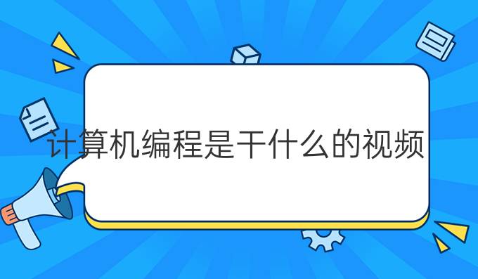 计算机编程是干什么的视频