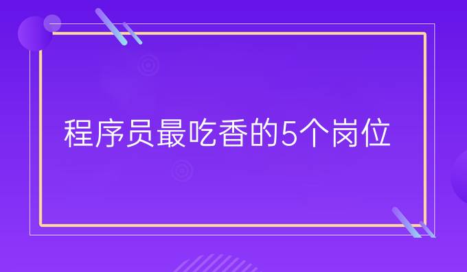 程序员最吃香的5个岗位