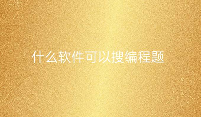 什么软件可以搜编程题