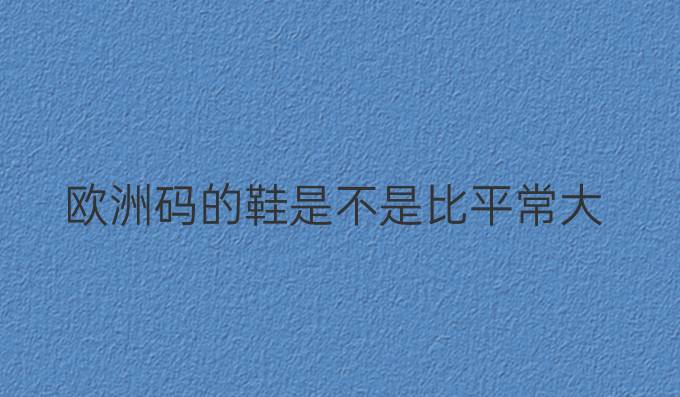 欧洲码的鞋是不是比平常大