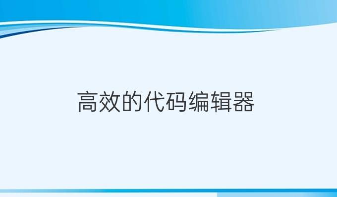 高效的代码编辑器