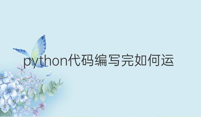 python代码编写完如何运行