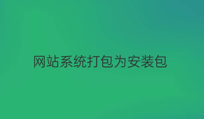网站系统打包为安装包