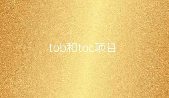 tob和toc项目