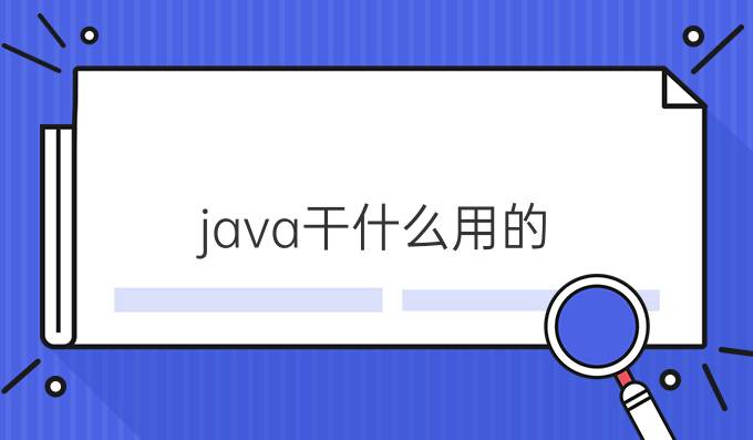 java干什么用的