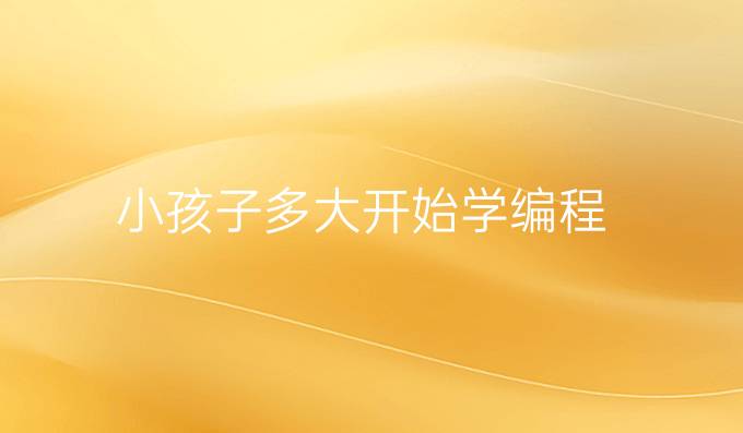 小孩子多大开始学编程