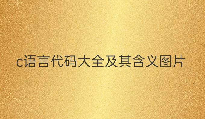c语言代码大全及其含义图片