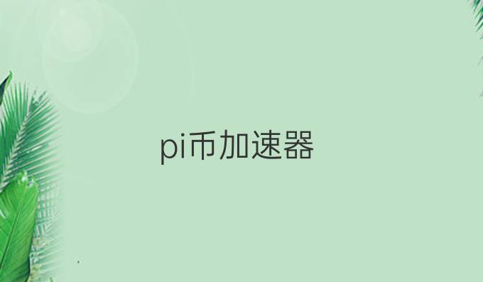 pi币加速器