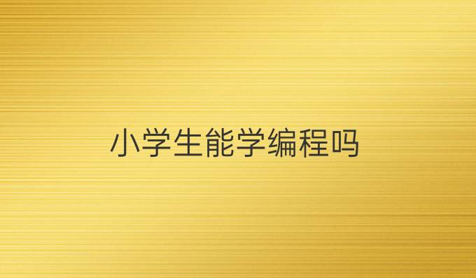 小学生能学编程吗