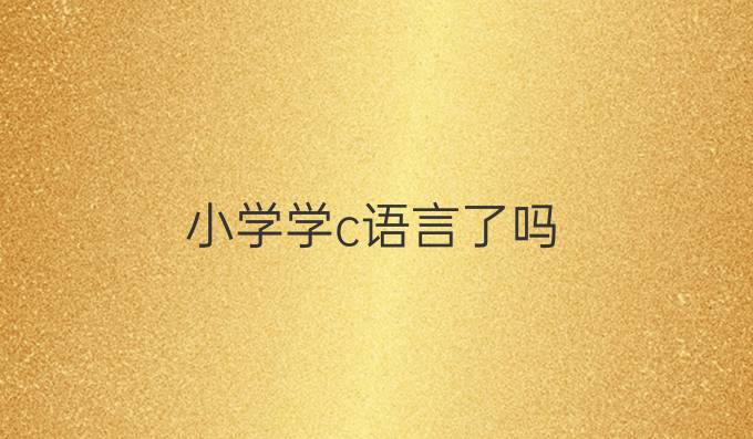 小学学c语言了吗
