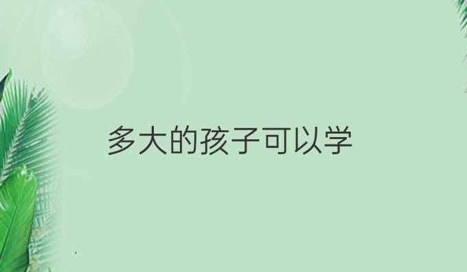 多大的孩子可以学