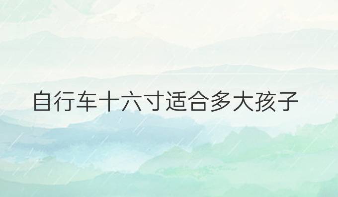 自行车十六寸适合多大孩子