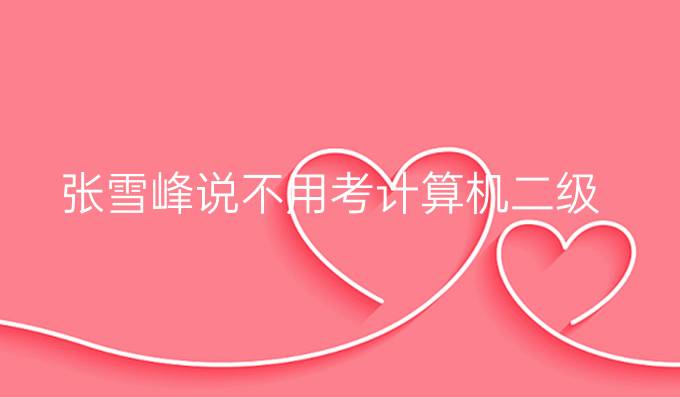 张雪峰说不用考计算机二级