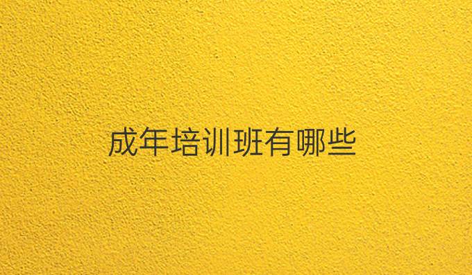 成年培训班有哪些