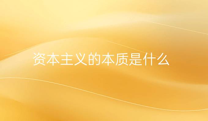 资本主义的本质是什么