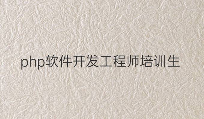 php软件开发工程师培训生