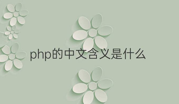php的中文含义是什么