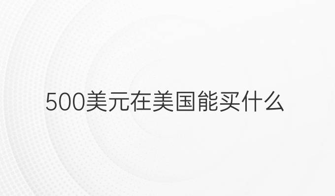 500美元在美国能买什么