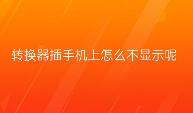 转换器插手机上怎么不显示呢