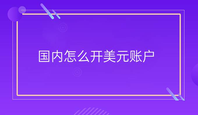 国内怎么开美元账户