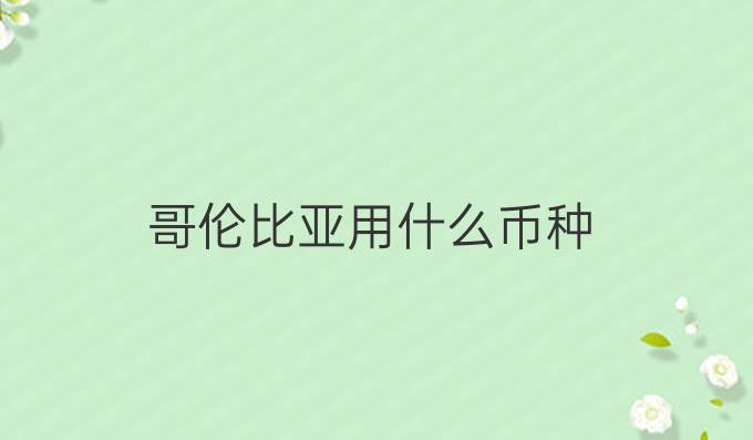 哥伦比亚用什么币种