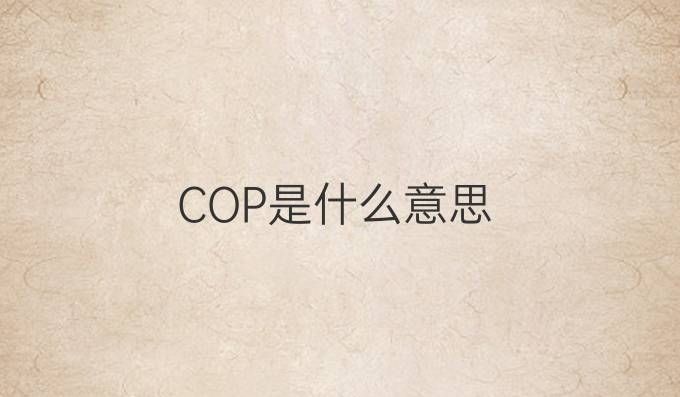 COP是什么意思