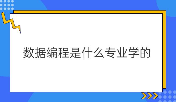 数据编程是什么专业学的