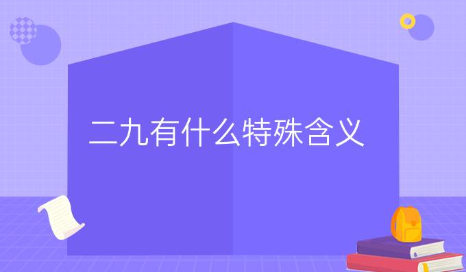 二九有什么特殊含义