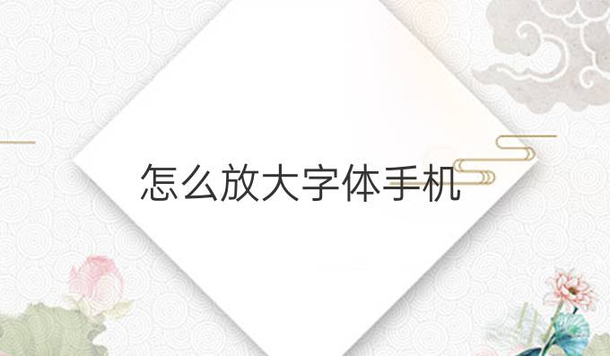怎么放大字体手机