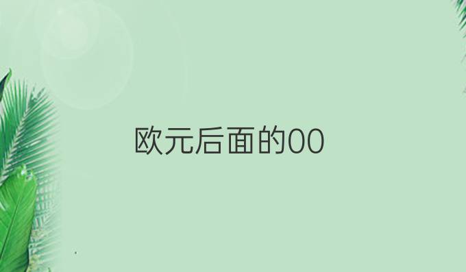 欧元后面的00