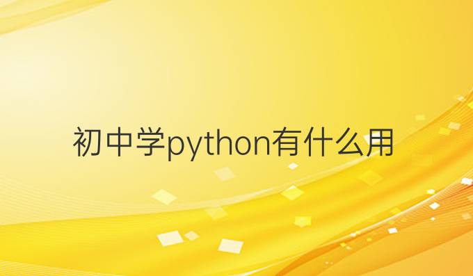 初中学python有什么用