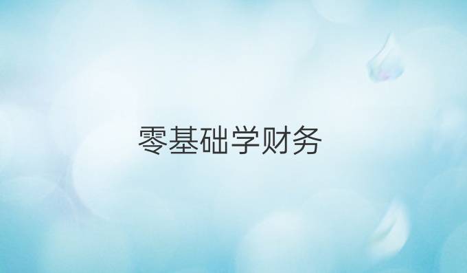 零基础学财务