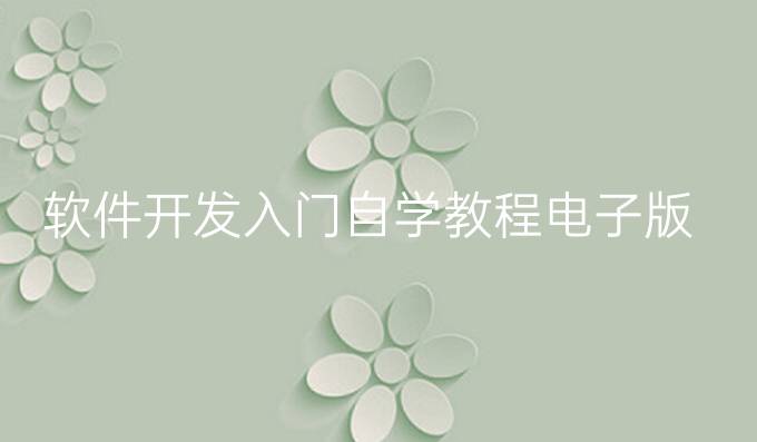 软件开发入门自学教程电子版