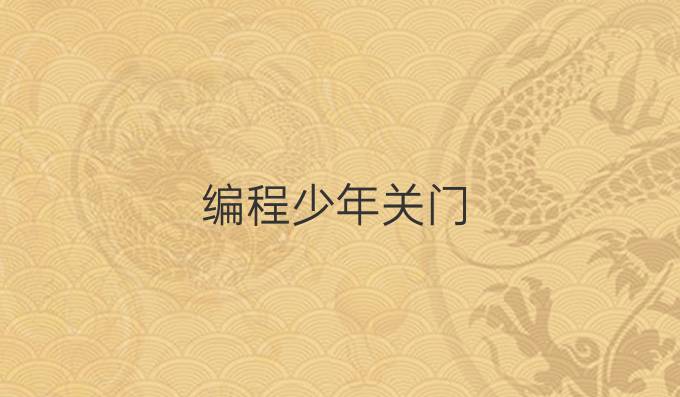 编程少年关门