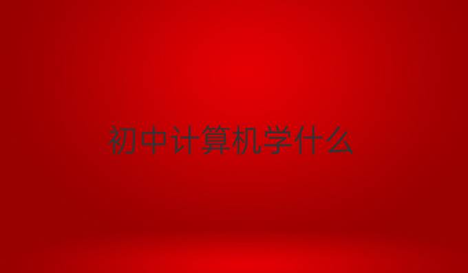 初中计算机学什么