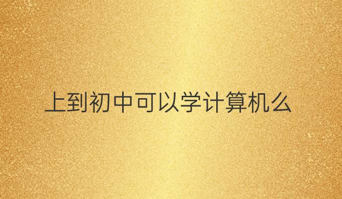 上到初中可以学计算机么