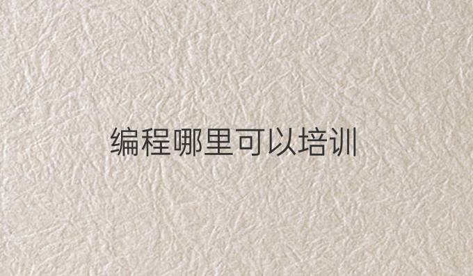 编程哪里可以培训