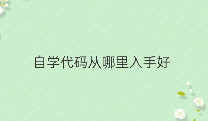 自学代码从哪里入手好