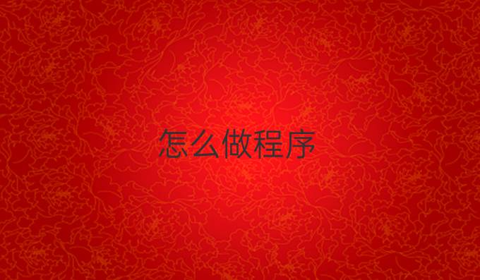 怎么做程序