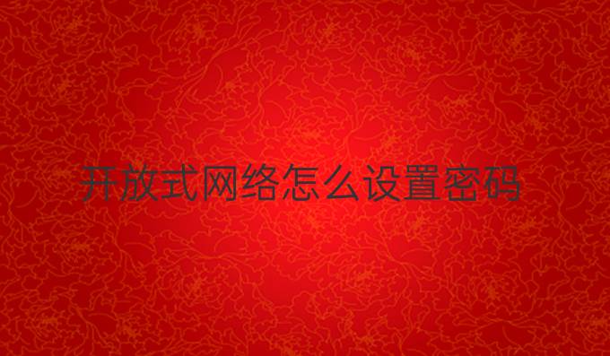 开放式网络怎么设置密码