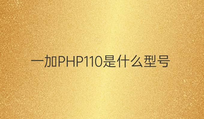 一加PHP110是什么型号