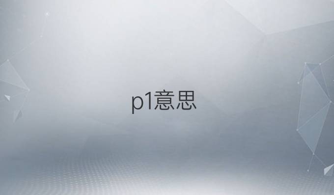 p1意思