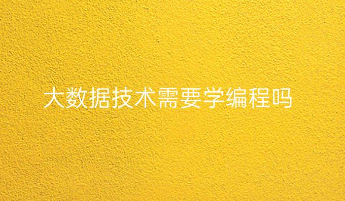 大数据技术需要学编程吗