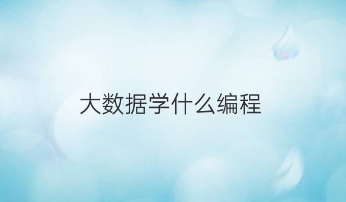 大数据学什么编程