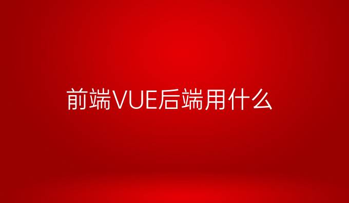前端VUE后端用什么