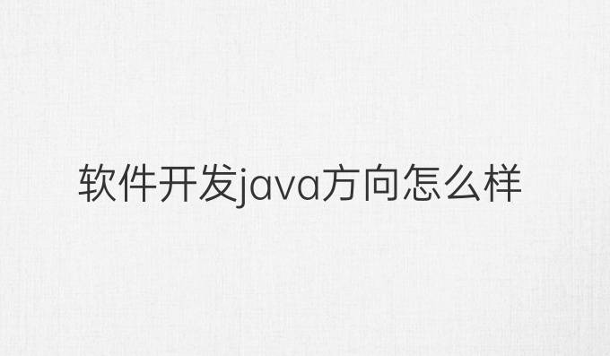 软件开发java方向怎么样