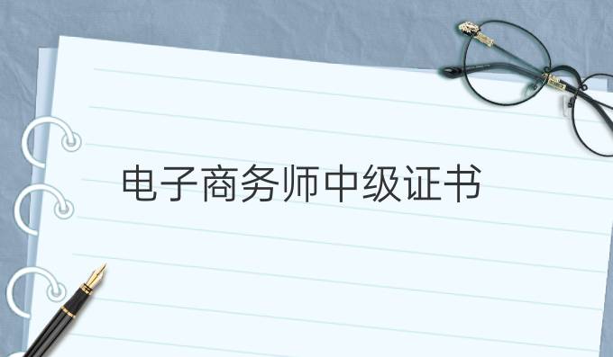 电子商务师中级证书