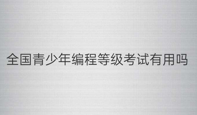 全国青少年编程等级考试有用吗
