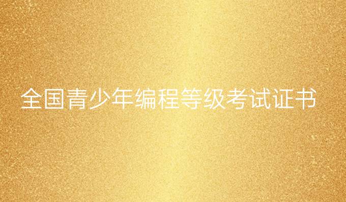 全国青少年编程等级考试证书