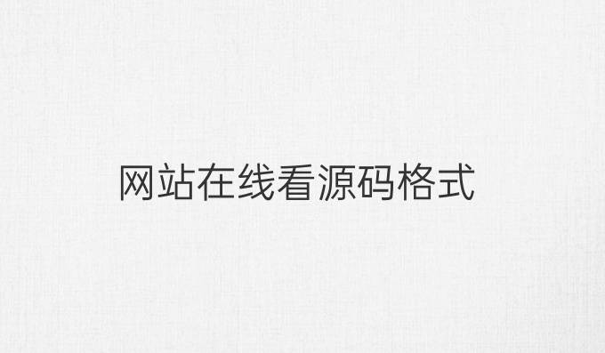 网站在线看源码格式